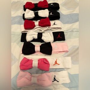 Jordan Kids Bow Headbands - Red, Black, White, Pink